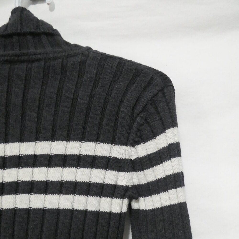 DKNY ACTIVE | medium | Striped Ribbed Turtleneck Long Sleeve Sweater - Picture 11 of 14
